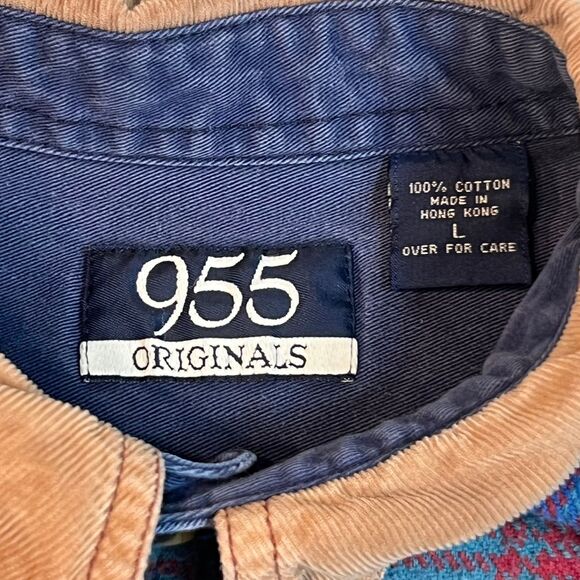 Vintage 955 Originals Button Up Shirt Mens Large Casual Comfy Flannel Denim Top - Picture 10 of 13